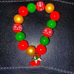 CHRISTMAS STOCKING BEADED BRACELET